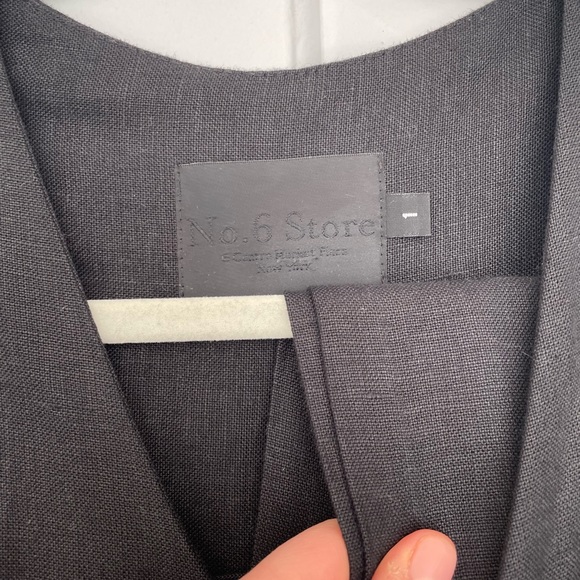 No. 6 Black Miriam V Neck Short sleeve Linen Jumpsuit - Picture 7 of 10